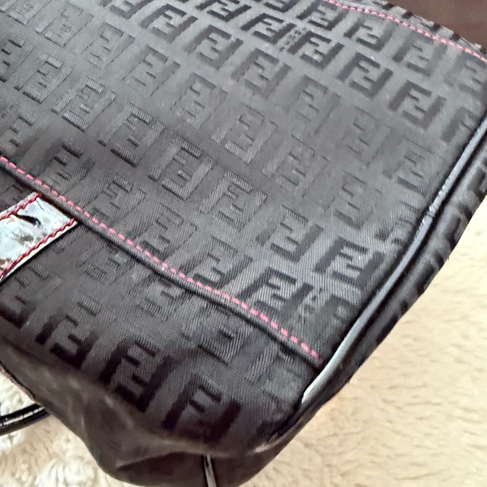 Fendi Monogram Vintage Bauletto Bag Hot Pink GUC Red Lock Key Clochette - Picture 8 of 13